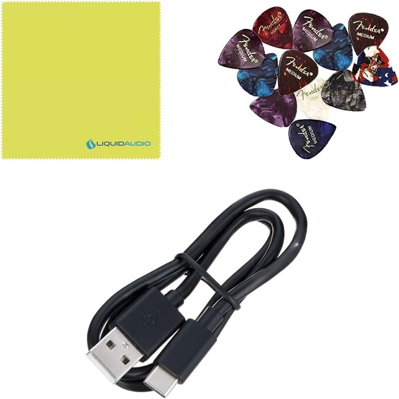 Liquid Audio Fender Mustang Micro Personal Headphone Guitar Amplifier Bundle w/Fender Picks and Polishing Cloth - Image 5